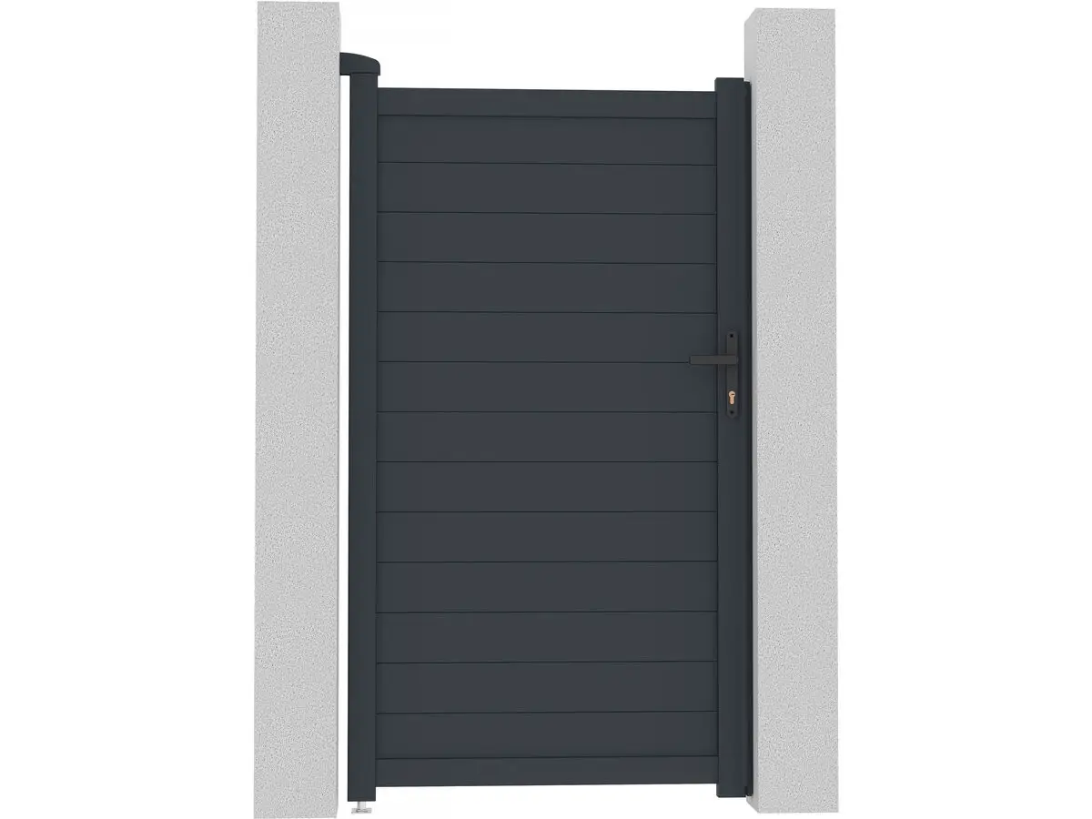 SOLDES Portillon aluminium MARC gris 101.2 x 180.9 cm de Habitat et Jardin : Réduction -13%