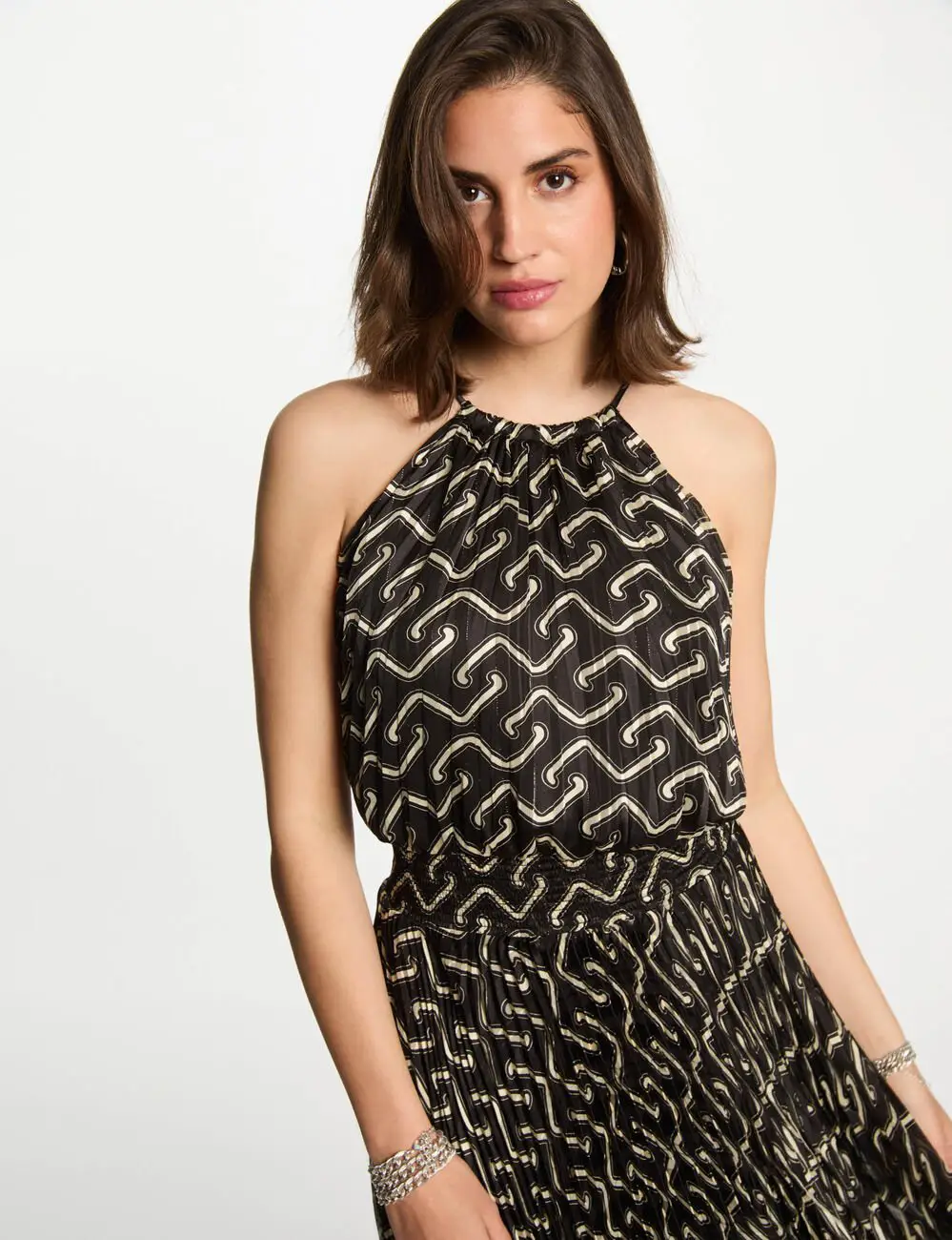 Robe longue évasée RPLIST2 Morgan imprimée multicolore