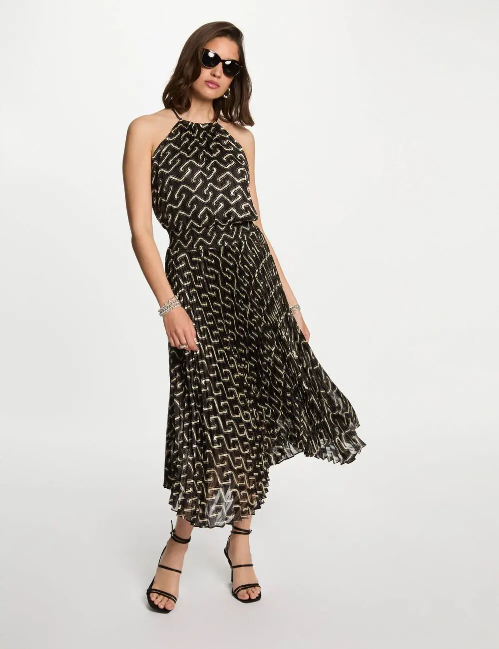 Robe longue évasée RPLIST2 Morgan imprimée multicolore