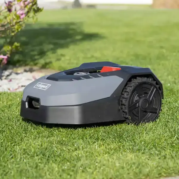 Scheppach Robot tondeuse XL600 600m² avec station de recharge, Capteur de pluie, WiFi & Bluetooth