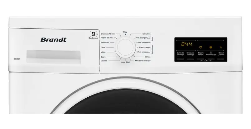 Sèche-linge condenseur BRANDT BDM9CW 9 kg pas cher - Sèche Linge Electro Dépôt