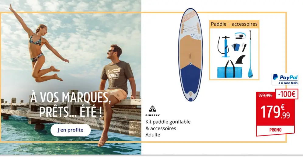 Stand up paddle gonflable ISUP 100 II pas cher chez Intersport : Réduction de -33%