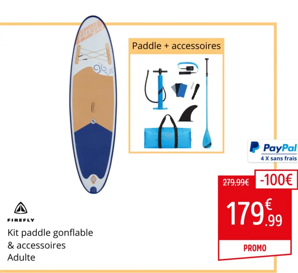 Stand up paddle gonflable ISUP 100 II pas cher chez Intersport : Réduction de -33%