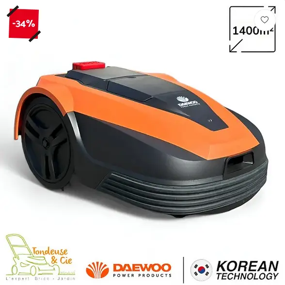 Tondeuse automatique DAEWOO DARLM1400i 1400m² pas cher - Robot Tondeuse Bricomarché