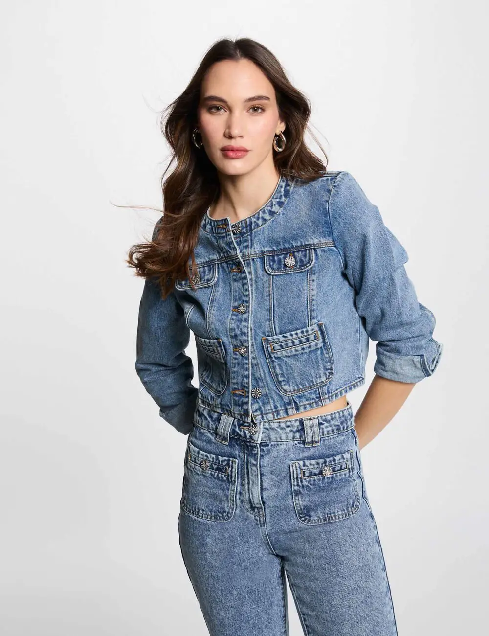 Veste Courte en Jean VCHARME Morgan Denim Double Stone : Style et Tendance Assurés