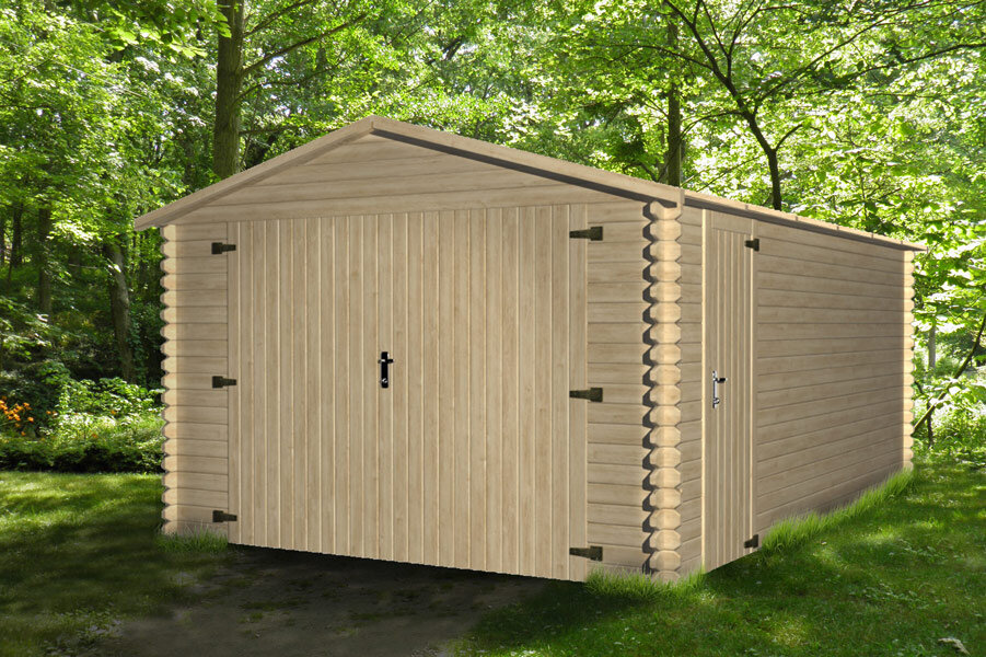 Garage SAIPAN en bois 17.5m² Ep. 28mm pas cher : Un abri robuste et pratique pour votre véhicule