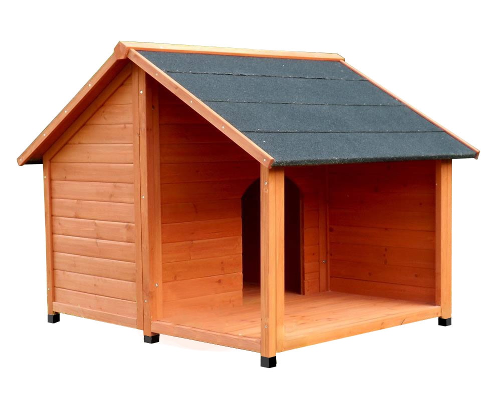 Niche BELLE avec terrasse pour chien en bois pas cher - Niches Pour Chien OOgarden