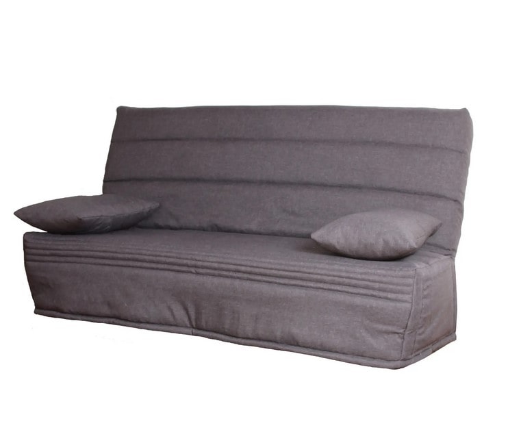 Banquette clic-clac ORTENSE avec matelas en mousse anthracite - Banquette Maisons du Monde