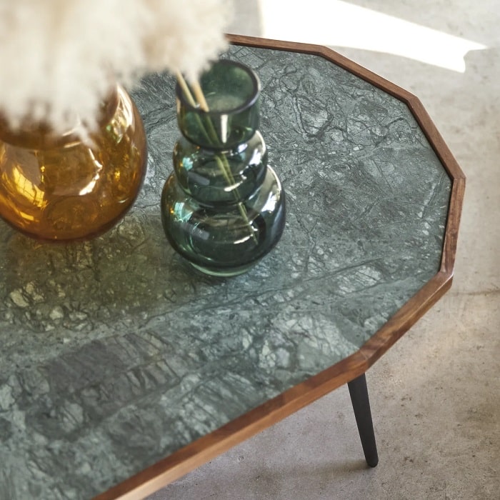 Table basse JADE en palissandre massif et marbre pas cher - Vente Flash Table Basse Tikamoon