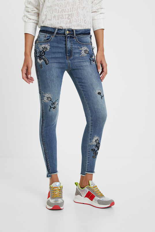 Jean skinny fleurs brodées Desigual