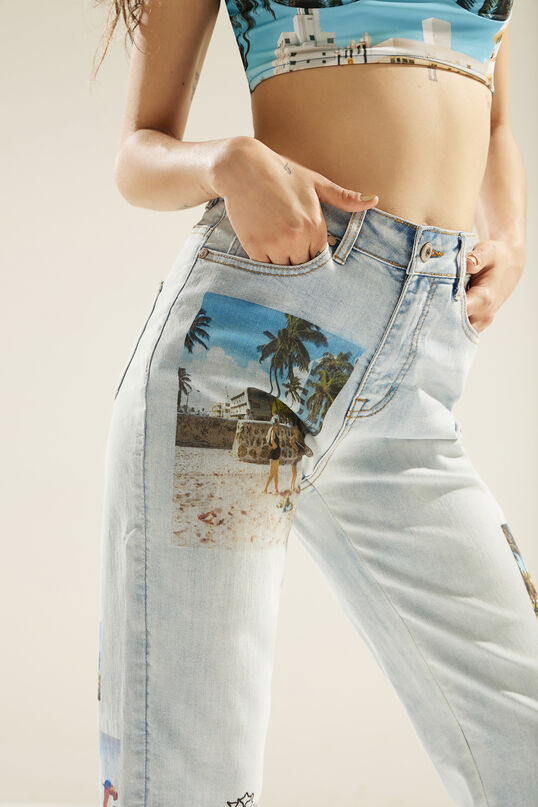 Jean unisexe droit South Beach Desigual X ESTEBAN CORTÁZAR - Jeans Femme Desigual