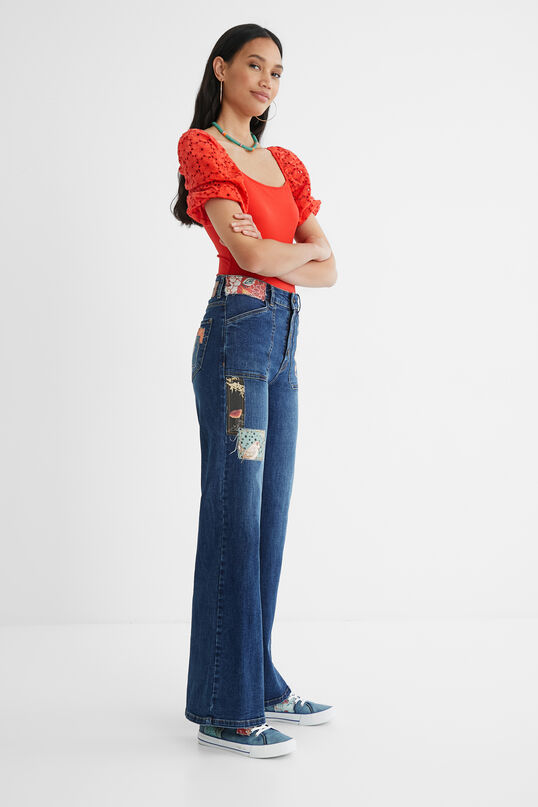 Jean Wide leg patch Desigual - Jeans Femme Desigual