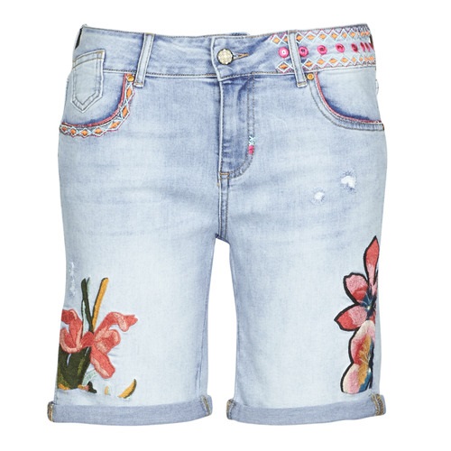 Desigual BONHAI Bleu pas cher - Short Femme Spartoo