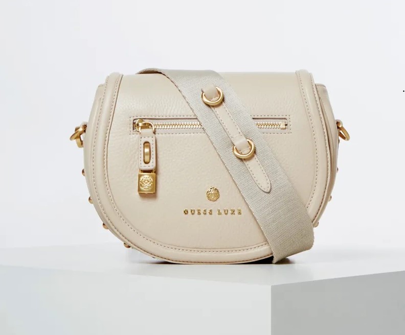 SAC À BANDOULIÈRE EVE LUXE CUIR VÉRITABLE GUESS Beige