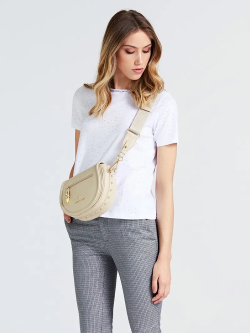 SAC À BANDOULIÈRE EVE LUXE CUIR VÉRITABLE GUESS Beige - Sacs à main GUESS