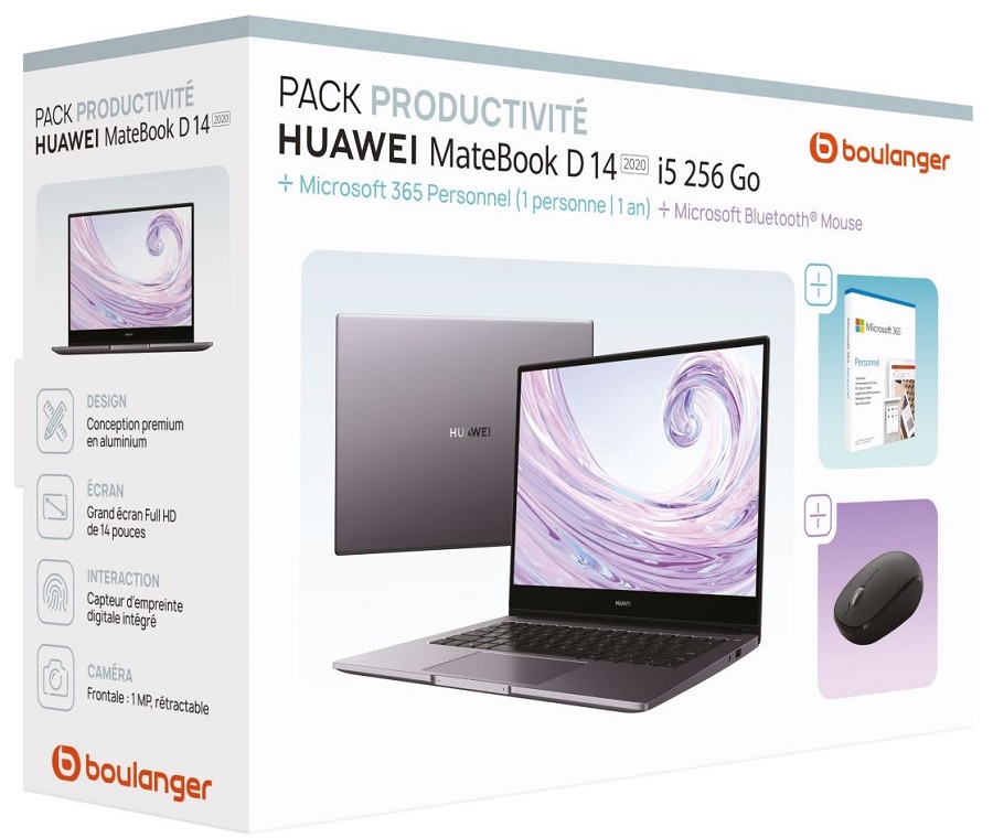 Huawei Pack Matebook D 14 i5 2020+MS365+souris Ordinateur portable