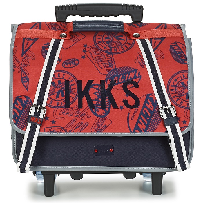 Ikks URBAN RALLYE CARTABLE TROLLEY Rouge / Marine - Cartable à roulettes Spartoo