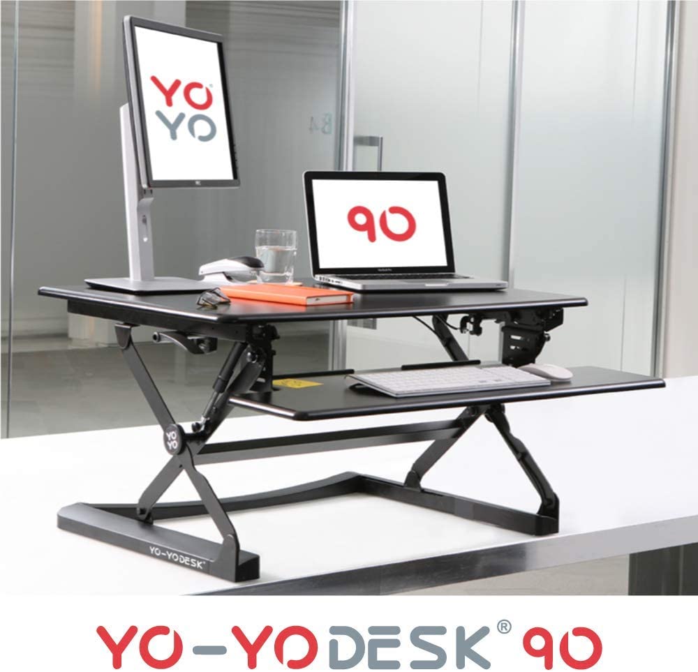 Yo-Yo DESK 90 NOIR Bureau Bureau sur pied à hauteur réglable