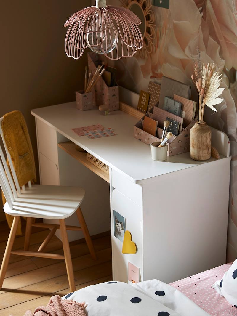 Bureau LIGNE ECLIPSE blanc/bois pas cher - Bureau Enfant Vertbaudet