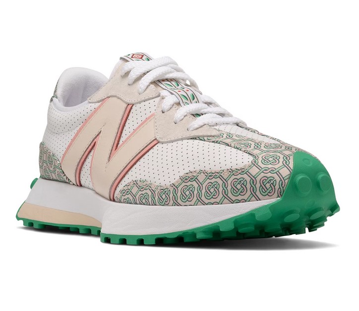 New Balance Casablanca 327 Munsell White with Green - Baskets Homme New Balance