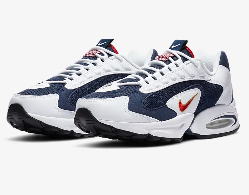 Nike Air Max Triax USA Bleu nuit marine/Blanc/Or métallique/Rouge université pas cher - Baskets Homme Nike