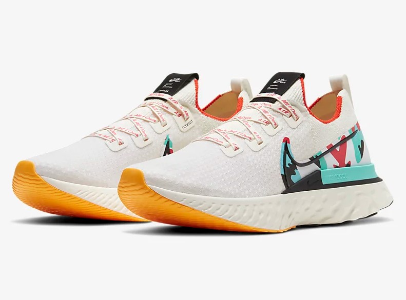 Nike React Infinity Run Flyknit A.I.R. Voile/Rouge piste/Orange laser/Noir pas cher - Baskets Homme Nike