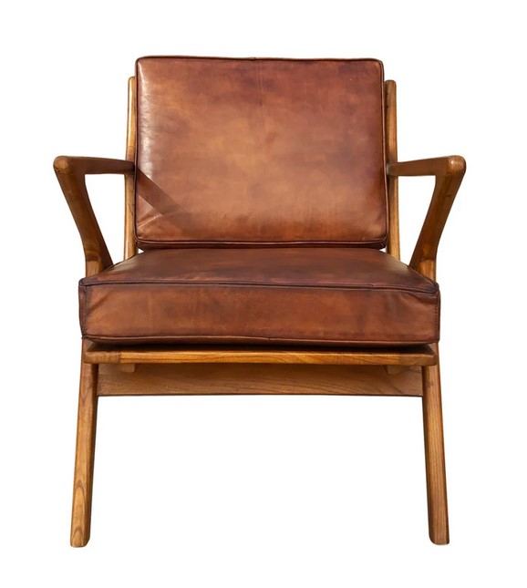 Fauteuil en cuir marron pas cher - Fauteuil Maisons du Monde