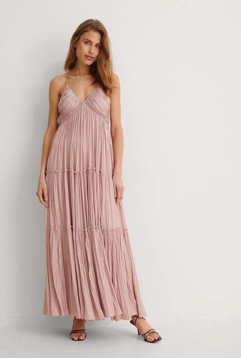 Maxi Robe Fluide NA-KD Party Rose Clair