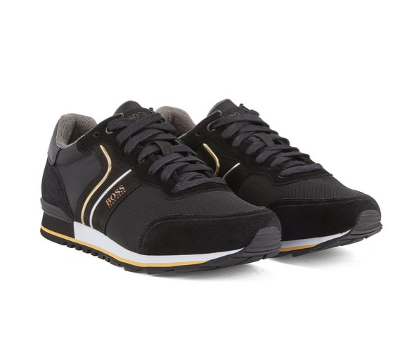 HUGO BOSS Parkour Runn nymx2 Baskets inspirées des chaussures de course en cuir suédé et mesh - Baskets Homme Hugo Boss