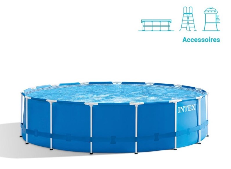 INTEX kit piscine metal frame ronde tubulaire 4,57 x (h)1,22m