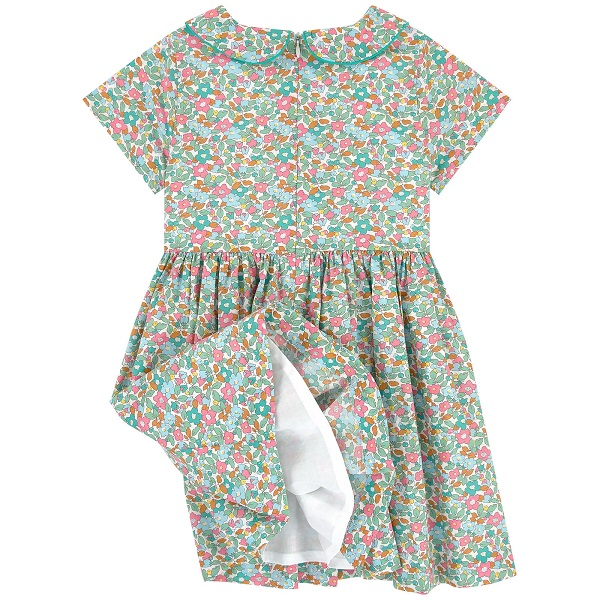 Robe imprimée Liberty Jacadi Vert et Rose - Robe Fille Melijoe