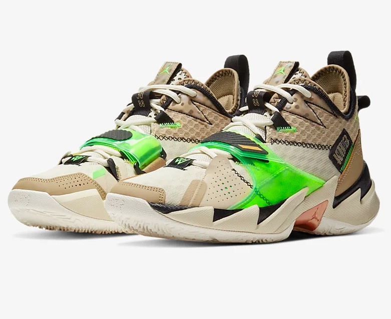 Jordan Why Not? Zer0.3 Beige parachute/Fossile/Noir/Vert de rage pas cher - Baskets Homme Nike