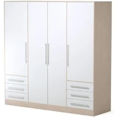 JUPITER Armoire 206cm chêne/blanc pas cher - Armoire Cdiscount