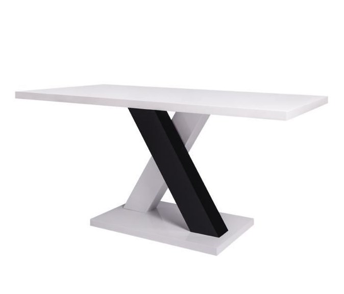 JUPITER Table de séjour Blanc et noir pas cher - Table à manger Cdiscount