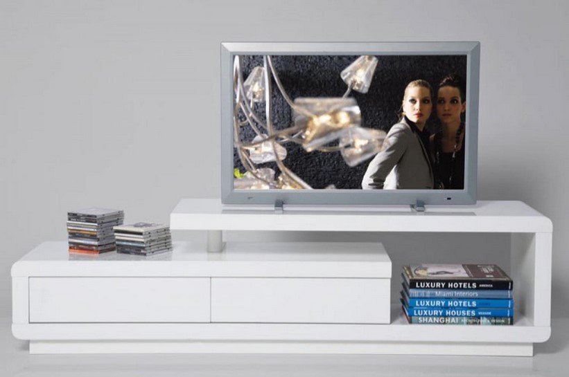 Meuble TV Blanc Laqué People Kare Design avec Tiroirs