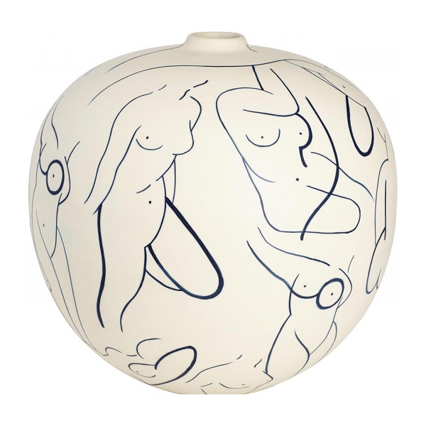 Perla Vase en Grès Motif by Floriane Jacques Habitat - Vases Habitat 