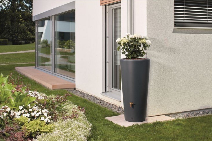 Récupérateur d'eau GARANTIA Vaso 2en1 220 L Graphite