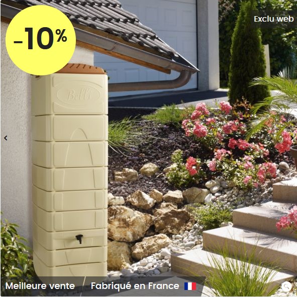 Récupérateur d'eau mural BELLIJARDIN beige 650 L