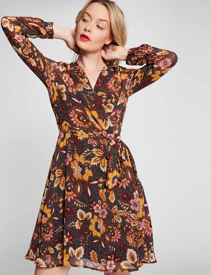 Robe évasée ceinturée imprimé floral multico Morgan