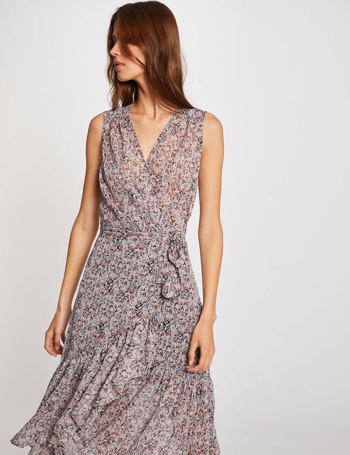 Robe longue portefeuille imprimé floral RLIOU Morgan multico