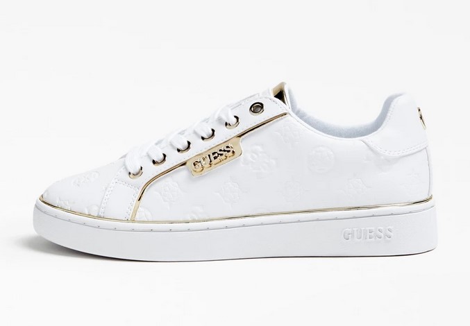 SNEAKERS BANQ LOGO GAUFRE Guess Blanches
