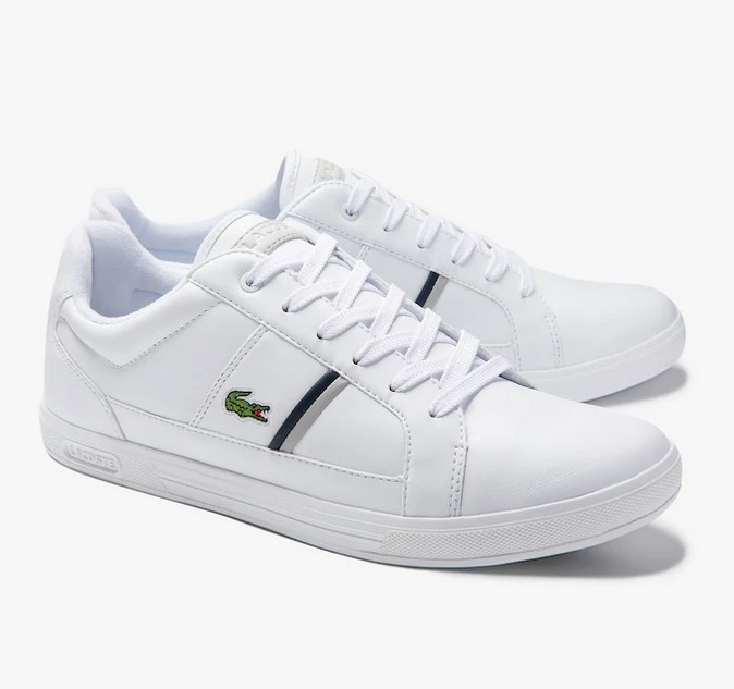 Sneakers Europa Lacoste en cuir Blanc/Gris - Baskets Homme Lacoste