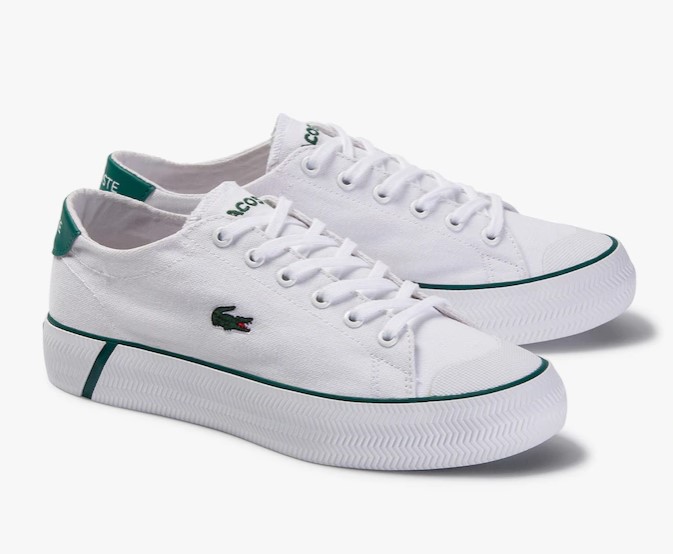 Sneakers Gripshot Lacoste en toile Blanc/Vert