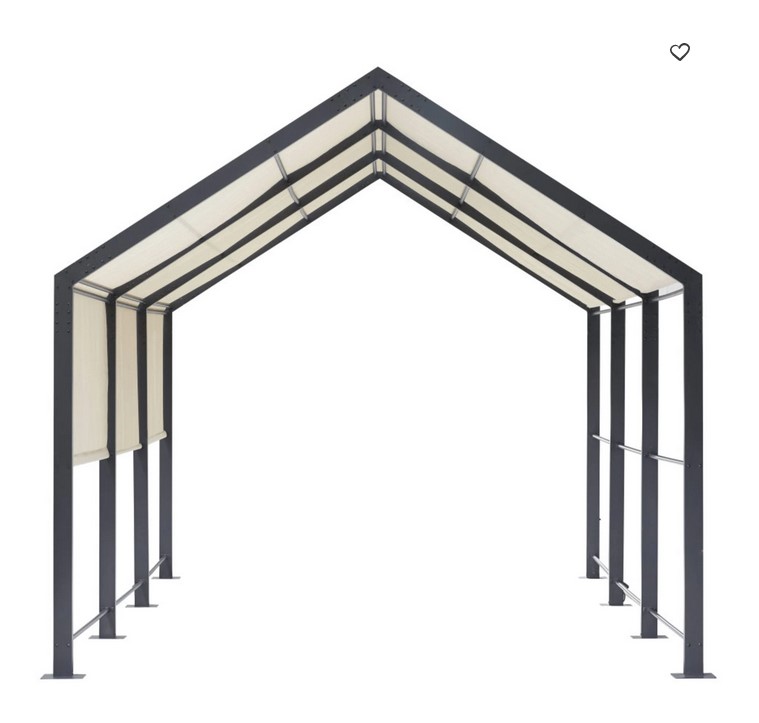 Tonnelle de jardin Calvi en aluminium et toile écrue - Tonnelle Maisons du Monde