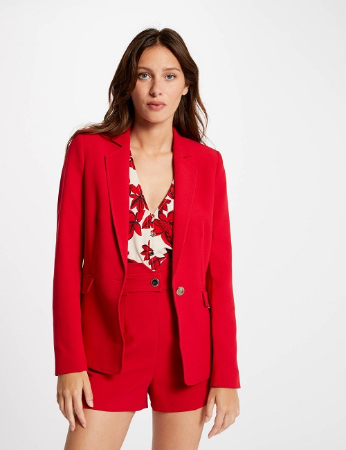 Veste blazer cintrée boutonnée rouge VDORA Morgan - Veste Femme Morgan