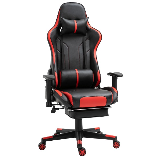 Fauteuil de Bureau gamer Vinsetto inclinable repose-pied pas cher - Siège de bureau Aosom