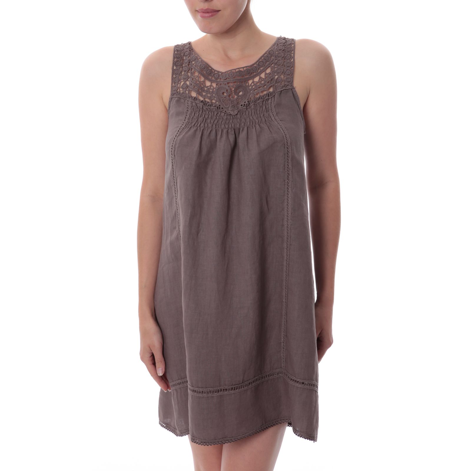 Paris Es Tyl Robe en lin taupe