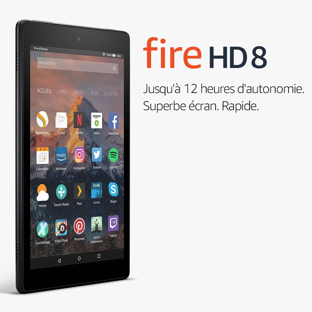Tablette Fire HD 8, écran HD 8" (20,3 cm),