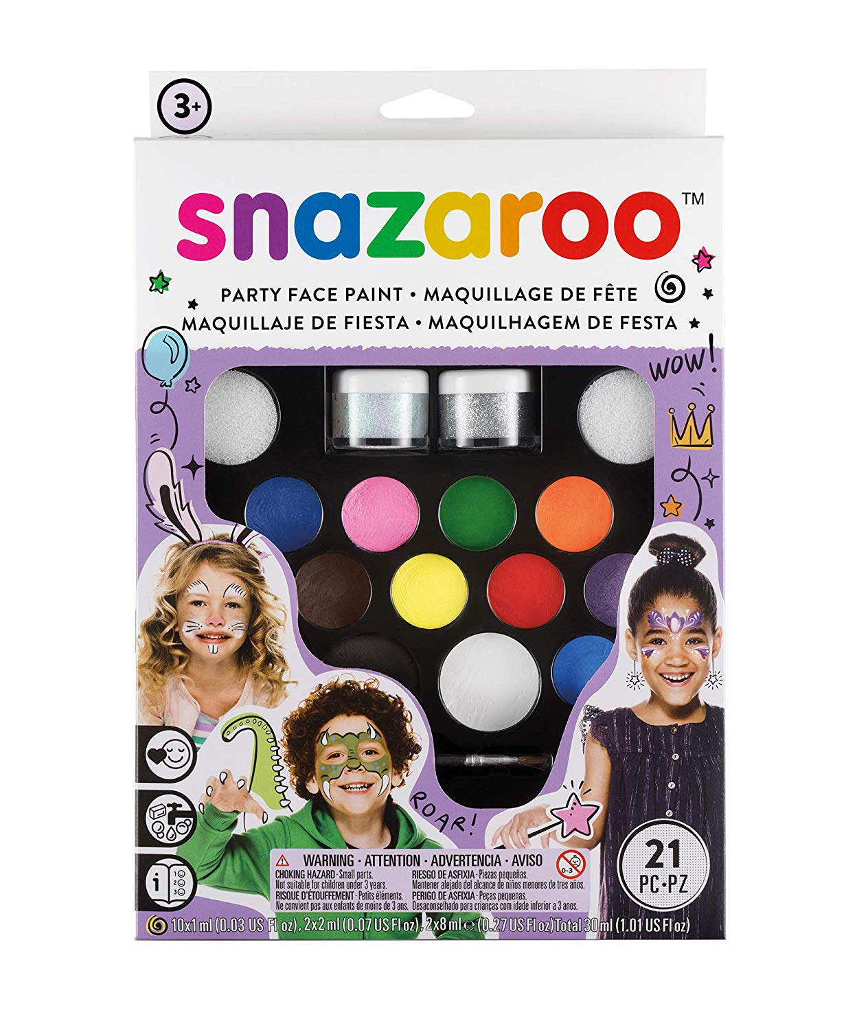 Maquillage pas cher - Palette de Maquillage de Fête, Multicolore - Snazaroo
