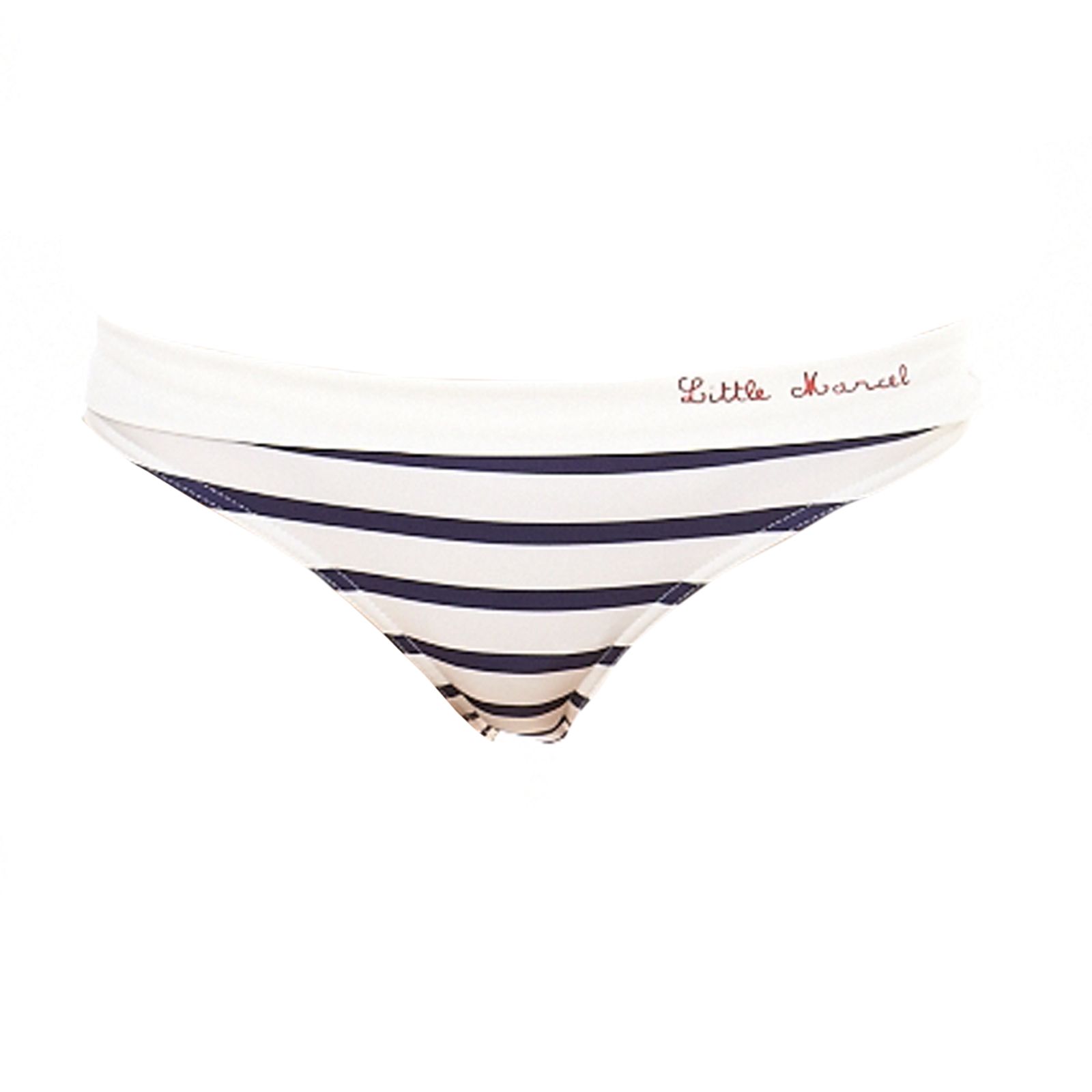 Little Marcel Slip de bain rayé marine et blanc